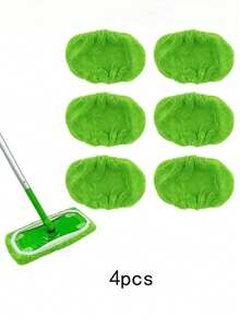 4pcs Reusable Replacement Mop Pads, Super Absorbent And Durable, Suitable For Wet And Dry Flat Mops, Quick Drying, Anti-Staining And Washable, Essential Cleaning Supplies Set - Grey - View 17