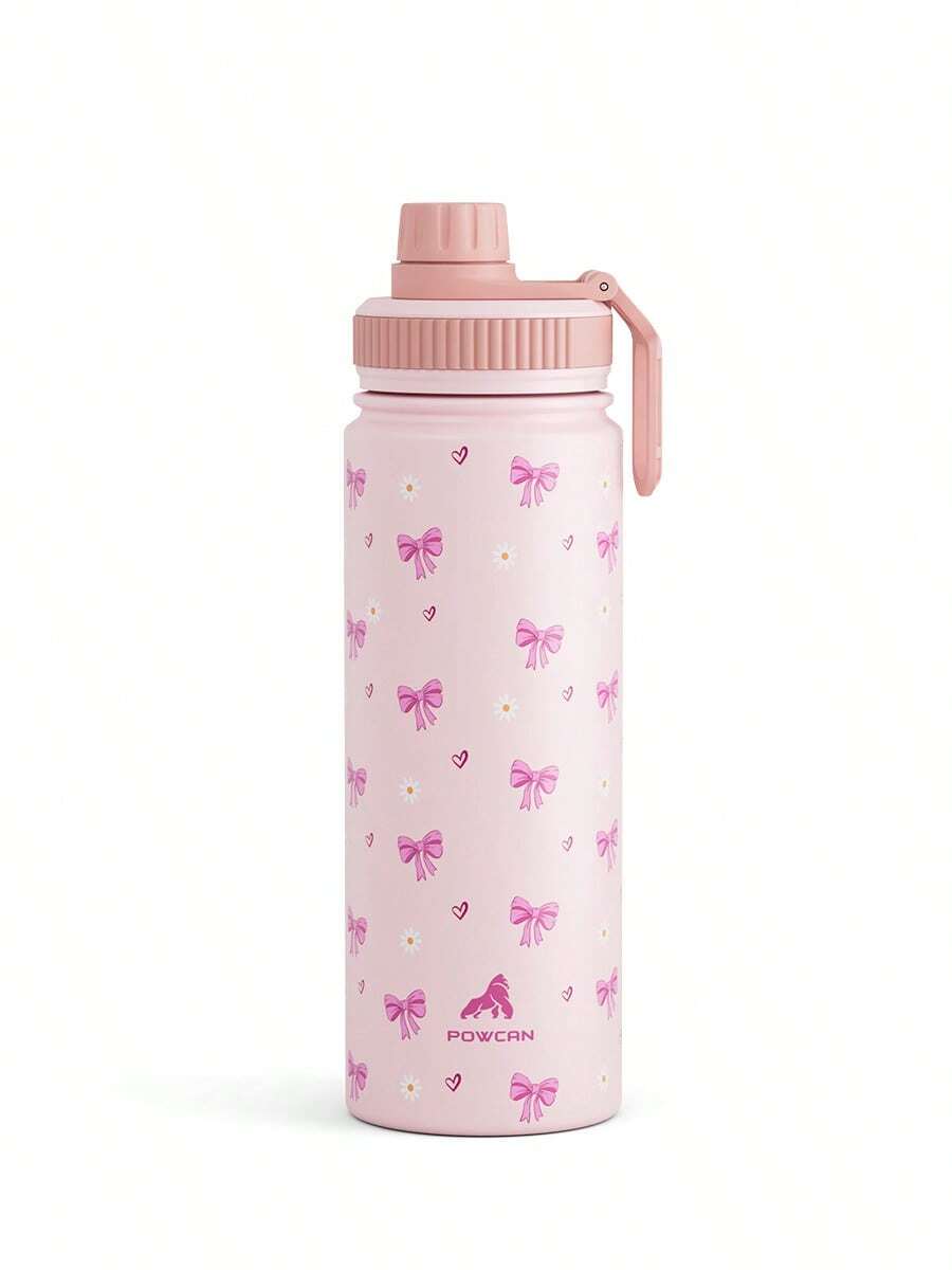 Meoky 18oz Insulated Stainless Steel Sports Water Bottle With Straw And Handle Lid, Wide Mouth Design, Double Wall Leak-Proof, Keeps Cold For 24 Hours, Keeps Hot For 12 Hours