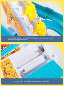 1个可爱鸭子造型滑梯轨道玩具，儿童趣味玩具，可爱鸭子可自动攀爬带滑梯的轨道，配有音乐和灯光，组装式塑料玩具贴纸，音乐和灯光，音乐玩具和生日礼物，电动玩具 - 彩色 - 查看 9