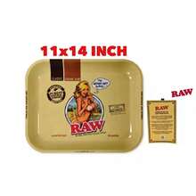 RAW Large Metal Tray 11 X14 Girl +<Wbr/>Cone Filler Grinder Storage 3 In 1 - 如圖所示 - 查看 2