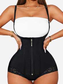 1 pieza Moldeador corporal completo con control de abdomen para mujer - Negro - Ver 4