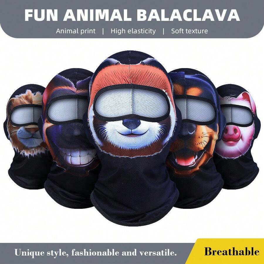 Cartoon Animal Cute Daily Wear Riding Face Mask - Multicolor - View 1