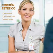 QICHEN Porta Gafete con cordón,manga resistente para tarjetas de identificación para familiares, amigos, enfermeras, profesores (Rosa 1 paquete) - blanco 1 - Ver 4