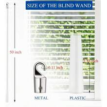 5pcs Curtain Pull Wand Blinds Wand Fiberglass Vertical Blinds Replacement Parts Blind Tilt Wand (5, 45 Inch In Length) - 50 Inch In Length + 5 - View 2