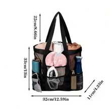 1pc Women's Mesh Beach Bag, Travel Bag, Storage Bag, Organizer, Cosmetic Bag And Backpack - Foldable, Large Capacity, Suitable For Outdoor Travel, Travel Essential, Camping Essential, Halloween Decor, Christmas Decor, Valentine's Day Autumn Decor, Birthday Decor - Multicolor - View 3