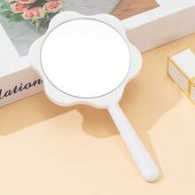 5pcs Cute Flower Handheld Mirrors, With Floral Handle And Surface - Portable Mini Makeup Mirror, Suitable For Students - Pink, Light Blue, Light Purple, Black, White - Travel-Friendly Compact Mirror, Ideal For On-The-Go,Giveaways,Travel,Cheap Stuff,Travel Essential - Multicolor - View 2
