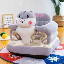 Senmeo 1-Piece Learn To Sit Up Sofa Chair - Cartoon Animal Plush Thickened Design | Christmas Living Room/Bedroom Soft Seating - Chú khỉ nhỏ có màu nâu sẫm. - Xem 6