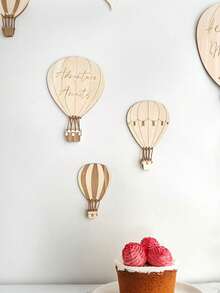 热气球和云朵墙饰，波西米亚风格，婴儿房装饰，新生儿派对装饰，适用于卧室、教室、游戏室墙面装饰，房间配件 - 彩色 - 查看 10