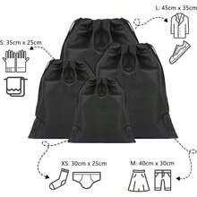 XGTBs de aje Portáti para es y Mujeres Artículos de Tocador y é 4 Tamaños de Bs para Guardar Ropa y Zapatos de aje para Vacaciones - CNegro - Ver 5