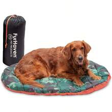 Furhaven Large Dog Bed Trail Pup Travel Pillow Mat w Stuff Sack Washable - Paprika Camo-Paw Large - PaprikadeviajeyCamoPaw - Ver 1