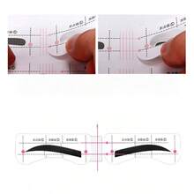 Șablon reglabil pentru modelarea sprâncenelor complete - Șablon pentru sprâncene Slouchy pentru începători, portabil/cu bandă de susținere, set de instrumente de modelare 3D a sprâncenelor cu măsurare simetrică