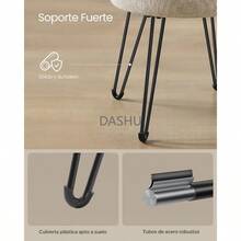 Baúl Almacenaje, Taburete de Tocador, Puff Almacenaje, Banco Almacenaje Redondo, 39 x 44.1 cm, Asiento Acolchado, Marrón Camello MLOM002K01 - Marrón Camello - Ver 5