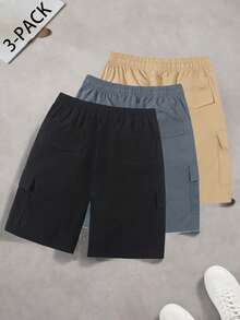 3pcs Men's Summer Outdoor Sports Cargo Shorts, Casual Fashion Couple Shorts - Multicolor - View 2
