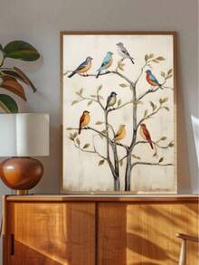 1PC Vintage Colored Bird, Swallow, Animal Art Oil Painting Poster, Interesting Canvas Wall Decoration, Bedroom, Living Room, Dining Room, Kitchen, Study, Bathroom, Hallway, Bar, Coffee Shop, Dormitory Decoration, Ideal Gift For Friends, Wall Art, Wall Decoration, Home Decoration, Room Decoration Canvas Painting, Poster, Frameless - Multicolor - View 11