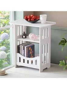 小型桌面置物架、储物架、桌面收纳架、多功能多层置物架，易于组装，非常适合卧室和客厅装饰，实用书籍和装饰品架、化妆品收纳架、书架、茶杯水杯咖啡收纳架