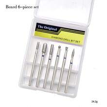 Nail Buffing Head,Russian-Style Nail Polishing Diamond Head Set, 6-Piece Box, Pre-Treatment Cuticle Remover Head Set Grinding Head Of Grinding Machine