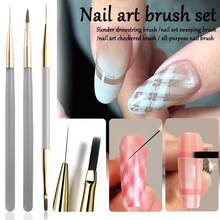 美甲笔套装，包含勾线笔、网格笔、扫笔三种笔刷可选，适用于所有指甲类型，适合初学者和专业美甲师，笔杆精致，刷毛优质。 - 彩色 - 查看 12