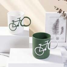 Taza de PP en forma de bicicleta para baño, soporte para cepillo de dientes, taza irrompible y reutilizable, tazas para gárgaras, tazas para enjuague bucal de baño, 1 unidad - Blanco - Ver 5