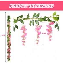 1/4/80pcs 6.5ft Artificial Wisteria Wreath, Hanging Artificial Wisteria Vine Wreath, Artificial Plant Vines, Artificial Decor, Suitable For Home Decor, Room Decor, Garden Decor, Wall Decor, Indoor/Outdoor Decor, Bedroom Decor, Wedding Decor, Dining Table Decor