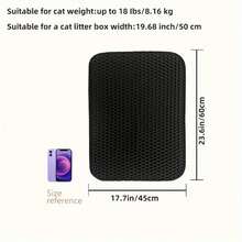 1片猫砂垫,升级防水防漏底层,蜂窝状接砂垫,可水洗,易清洁,防猫砂撒落,黑色 - 黑色 - 查看 13