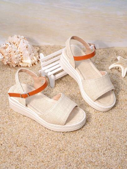 Children's Sandals, New Spring/Summer Girls High Heel Wedge Sandals, Big Kids Princess Shoes, Toddler Open Toe Sandals, Fashion Girls Outdoor Student Little Kids Sandals