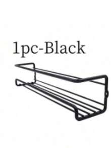 1 Or 2 Pieces Black/Silver Box Iron Spice Rack, With Two Installation Methods: No-Hole Adhesive And Screw Hole, Space-Saving Spice Jar Rack, Cabinet Door Wall Storage Herb Cabinet Wire Spice Rack Design, Suitable For Kitchen Drawer Door - Multicolor - View 13