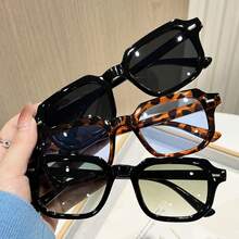 3pcs Classic Rectangular Frame Women's Eyeglasses, Solid Color Casual Eyeglasses, Versatile For All Seasons - 3PCs - View 7