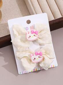 Sanrio 2pcs Hello Kitty, Kuromi, My Melody, Cinnamoroll Hair Clips, Cute Kawaii Girls Hair Accessories, Fashion Hair Clips, Suitable For Party And Daily Use - Multicolor - View 10