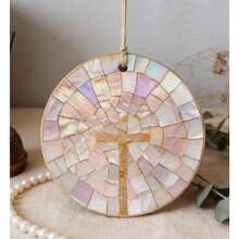 1Pc Sacred Acrylic Mosaic Cross Ornament - Religious Christian Gift For Her - 彩色 - 查看 1