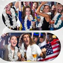 12 Pcs White Garland Wedding Bulk Plastic White Garland Luau Hawaii Beach Wedding Hawaiian Garland Necklace Luau Clothing Accessories Wedding Party Dress Up (6/12 Pcs)