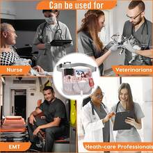 Riñonera nurse bolsa organizadora cangureras de enfermer,riñonera de enfermera con soporte para cinta, bolsa organizadora de equipo médico con múltiples compartimentos, cinturón de utilidad con bolsillo para enfermera, bolsa de cadera tipo delantal para estetoscopios, vendajes, tijeras y suministros - Rosa - Ver 8