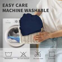 6 Pieces Universal Elastic Washable Dustproof Dining Chair Covers For Kitchen, Living Room, Hotel, And Events - Navy Blue - View 7