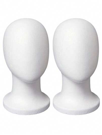 1pc/2pcs White Foam Head, For Wig And Hat Display, Wig Support And Head Model Fixation