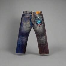 2026 New Free Muse Like Retro Old Washed Jeans Men's And Women's  Brand Straight Pants - Style Two - View 3