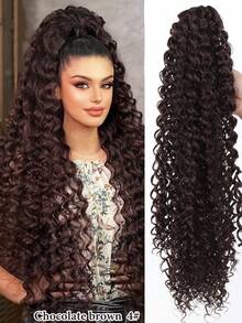 20 Inch Boho Style Claw Clip Ponytail Wig, Women Long Curly Wavy Ponytail, Natural Looking Synthetic Hair - Multicolor - View 14