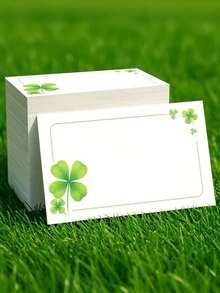 100 piezas/50 piezas Tarjetas de trébol de cuatro hojas, tarjetas de trébol, tarjetas de aliento, tarjetas de energía positiva, tarjetas pequeñas en blanco minimalistas, tarjetas de bolsillo, tarjetas de mensaje en blanco, adecuadas para bodas, cumpleaños, aniversarios, Navidad, etiquetas de regalo, tarjetas de memorándum, tarjetas de mensaje, tarjetas de billetera, tarjetas de presentación, tarjetas de felicitación blancas, regalos del Día del Maestro - Multicolor - Ver 1