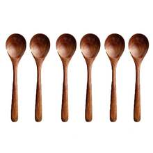 A Set Of 4/6 Long-Handled Kitchen Spoons, Suitable For Cooking, Baking And Serving.