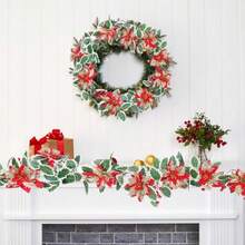 Tissting Guirnaldas Colgantes de Vacaciones 200 cm 78.74in Vine de Navidad Artificial con Bayas Rojas guirnaldas navideñas para Chimenea de Vacaciones Decoraciones de Mesa - Oro rojo - Ver 4