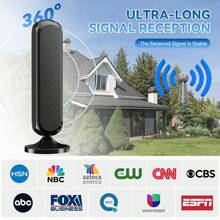 4K HDTV Antenna, No Installation Required For Living Room & Bedroom, Outdoor Camping & Travel Essential, Receive Free Channels, Enhanced Signal, Fashionable Design - 黑色 - 查看 4