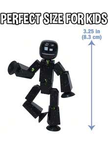 EstiloZing  - Paquete Doble - Incluye 2 s - Cifras De AccióN Y Accesorios Coleccionables, AnimacióN Stop Motion, A Partir De 4 AñOs (Azul Hielo Y Negro SóLido)VersióN Mejorada - Azul hielo y negro puro - Ver 9