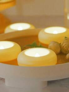 无焰LED漂浮防水蜡烛灯，象牙白茶蜡，电池供电闪烁许愿蜡烛，适用于圆柱形花瓶，可用于婚礼、派对、泳池、情人节、节日中心装饰 - 白色 - 查看 4