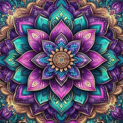 High Quality 1 Set Diamond Painting Kit, Mandala Flower, Multiple Sizes Available, Diamond Painting Art Kit 5D Full Drill Diamond Painting DIY, Full Drill Art And Craft, Packaging, Suitable For Home Decor, Living Room, Kitchen, Bedroom Wall Decoration, Gifts, Relaxation And Entertainment, Perfect Gift For Friends And Family