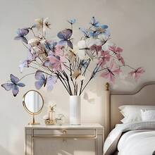 1 pezzo Fiore artificiale a forma di farfalla, stelo finto secco a forma di farfalla di 5/8, decorazione per casa, finestra e giardino, vetrina e composizione floreale, di alta qualità e realistica, adatto per arco floreale da matrimonio - Multicolore - Visualizzare 4