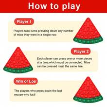 三角西瓜泡泡流行感官玩具，成人和儿童适用的泡泡减压益智玩具，派对游戏装饰品，圣诞节和万圣节礼物，适合儿童和成人的有趣推拉和流行游戏 - 彩色 - 查看 8