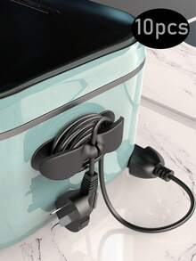 4 件装电缆卷绕器整理夹，家庭和厨房电器电线整理架，电源线缠绕夹，带挂钩电缆整理器