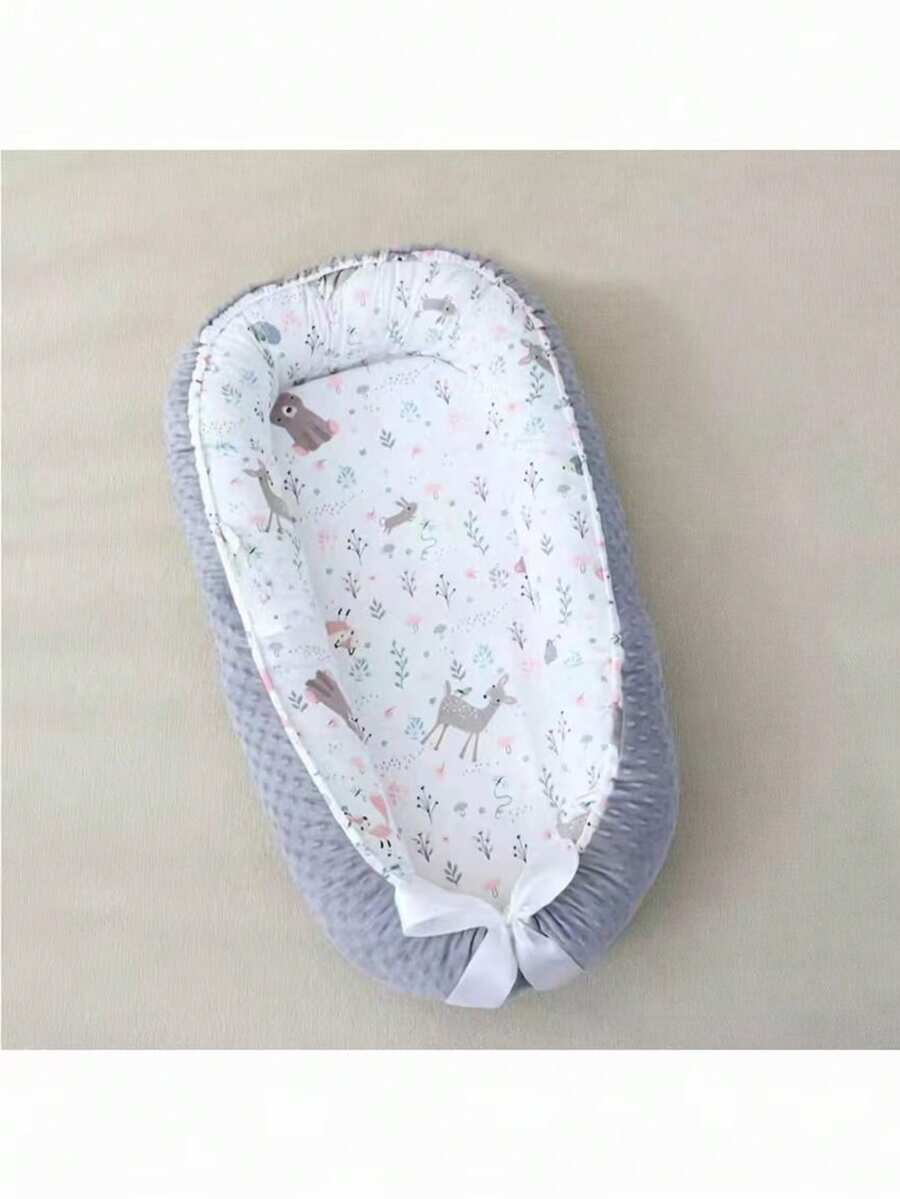 1pc Portable Compressed Beanbag Infant Bed, Bionic Baby Nest Suitable For 0-1 Year Old Babies, Travel Crib - Multicolor - View 1