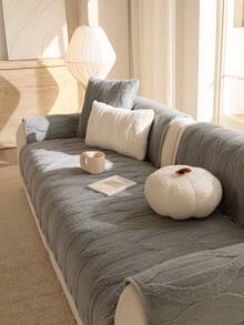 1件秋冬加厚绒面保暖沙发垫套，现代简约防滑沙发座垫保护套，防尘可水洗沙发套，浅灰色清新时尚，柔软不易褪色，宠物友好，可调节尺寸，适用于转角沙发，适合卧室、办公室、客厅组合家具，L型沙发毯，适用于1/2/3/4座沙发。 - 淺灰色 - 查看 5