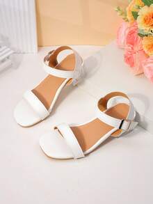 1 Pair Fashionable Chic Versatile Luxury High Heel Sandals For Girl - White - View 8