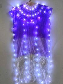 Purple & White LED Flashing Colorful Light-Up Hand Fan, Stage Performance, Birthday Party, Wedding, Nightclub Glow Prop - Purple White - View 10