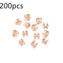200pcs/Pack Metal Bead Chain Clasp, Double Hole Double Ear Side Clasp For Necklace Bracelet DIY Jewelry Making Accessories - Beaded Chain Side Clasp - View 29